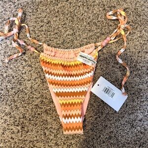 Dippin' Daisy's Chevron Bikini Bottom in Orange and Pink